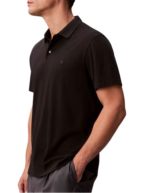 Polo nera in cotone Calvin Klein | LV04LB276GUB1